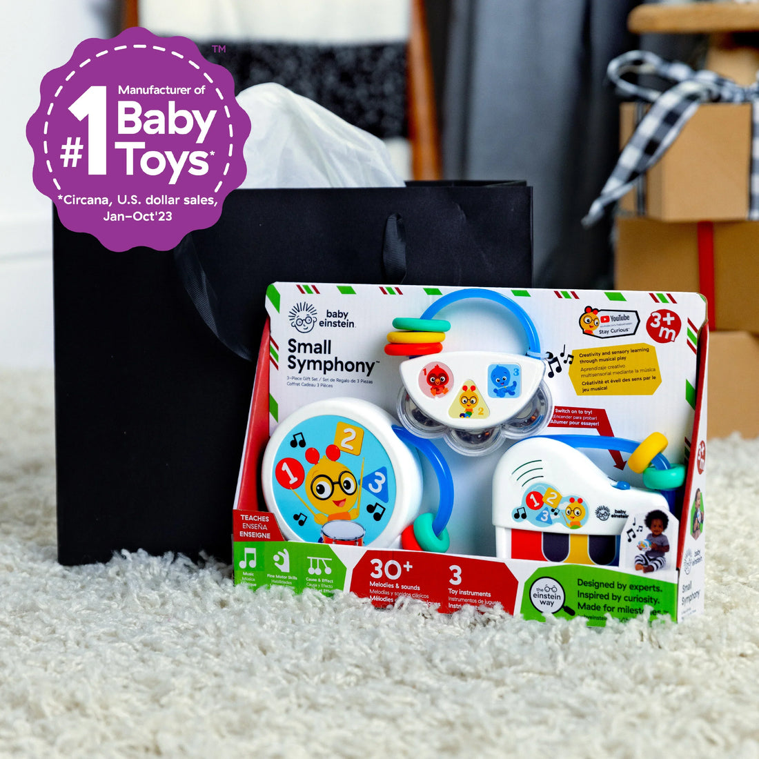 Baby Einstein Small Symphony 3-Piece Musical Toy Set, Ages 3m+ Musical Toy