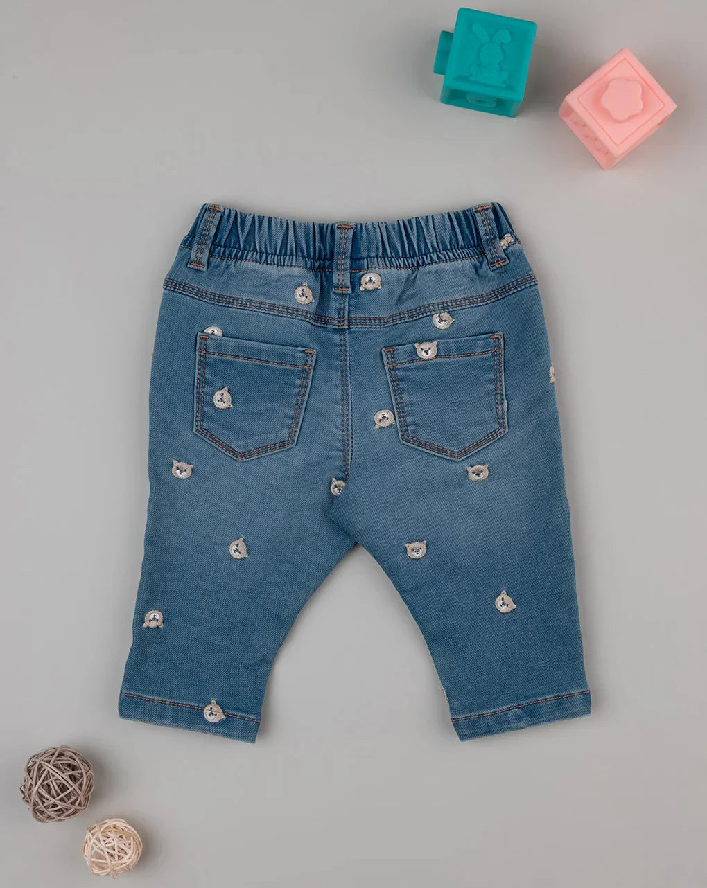Prenatal Girls' denim trousers with embroidery Trouser