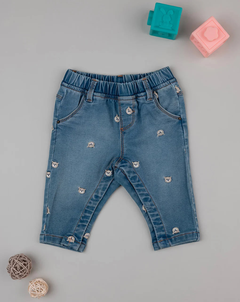 Prenatal Girls' denim trousers with embroidery Trouser