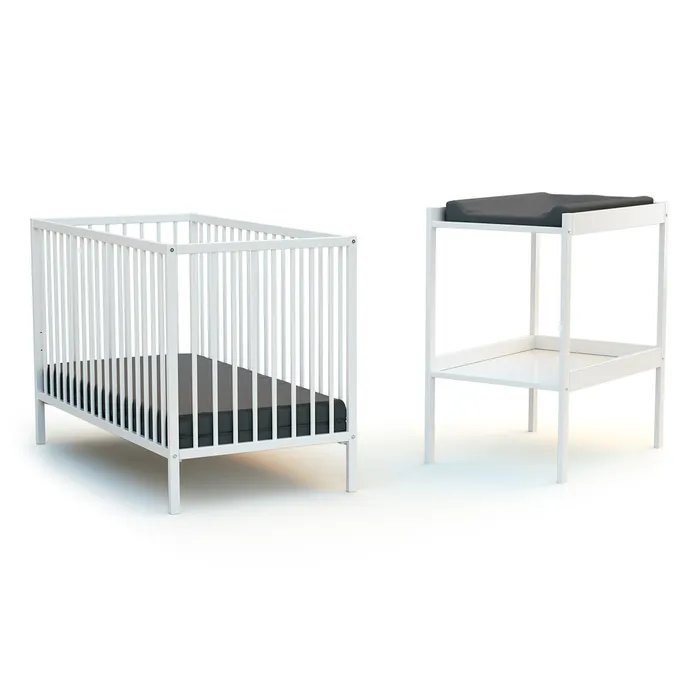 Webaby Baby Room Bed And Changing Table In White Wood | Prenatal, Babies, Nusring, Cybex, Avent Furniture Set