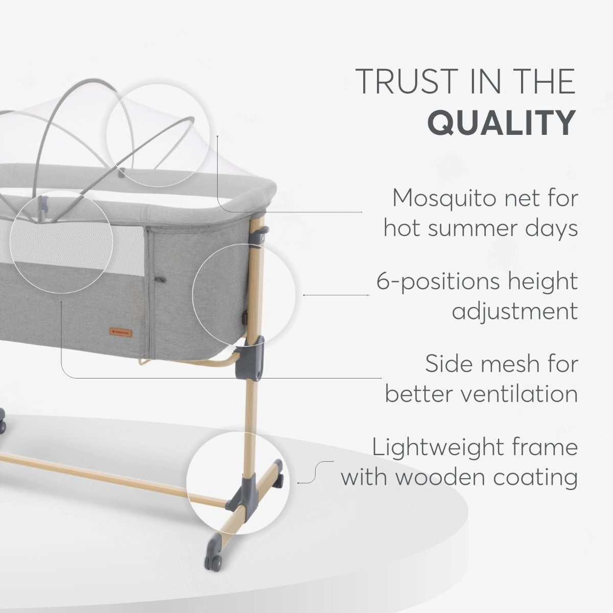 Kikkaboo Amaris Bedside Crib | Prenatal, Babies, Nusring, Cybex, Avent Bedside Crib