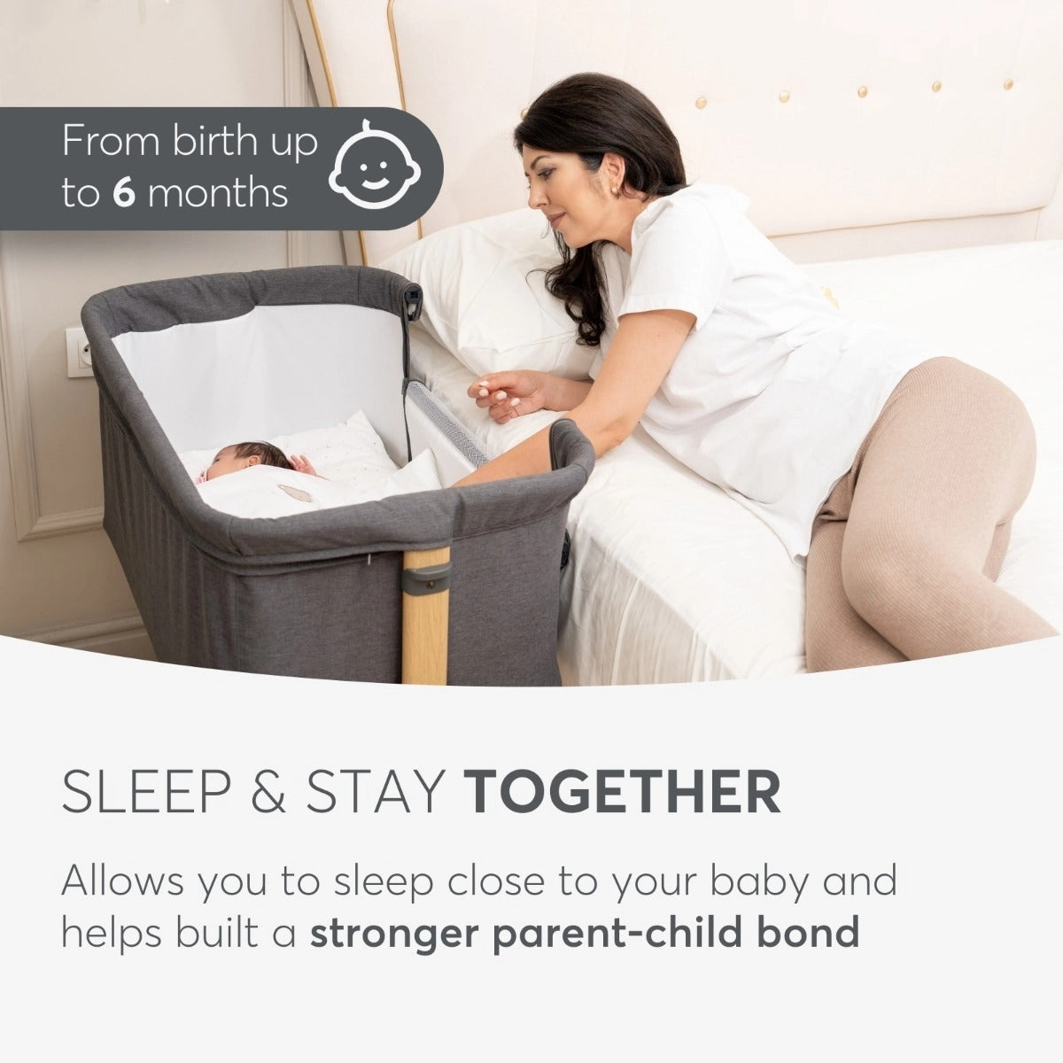 Kikkaboo Amaris Bedside Crib | Prenatal, Babies, Nusring, Cybex, Avent Bedside Crib