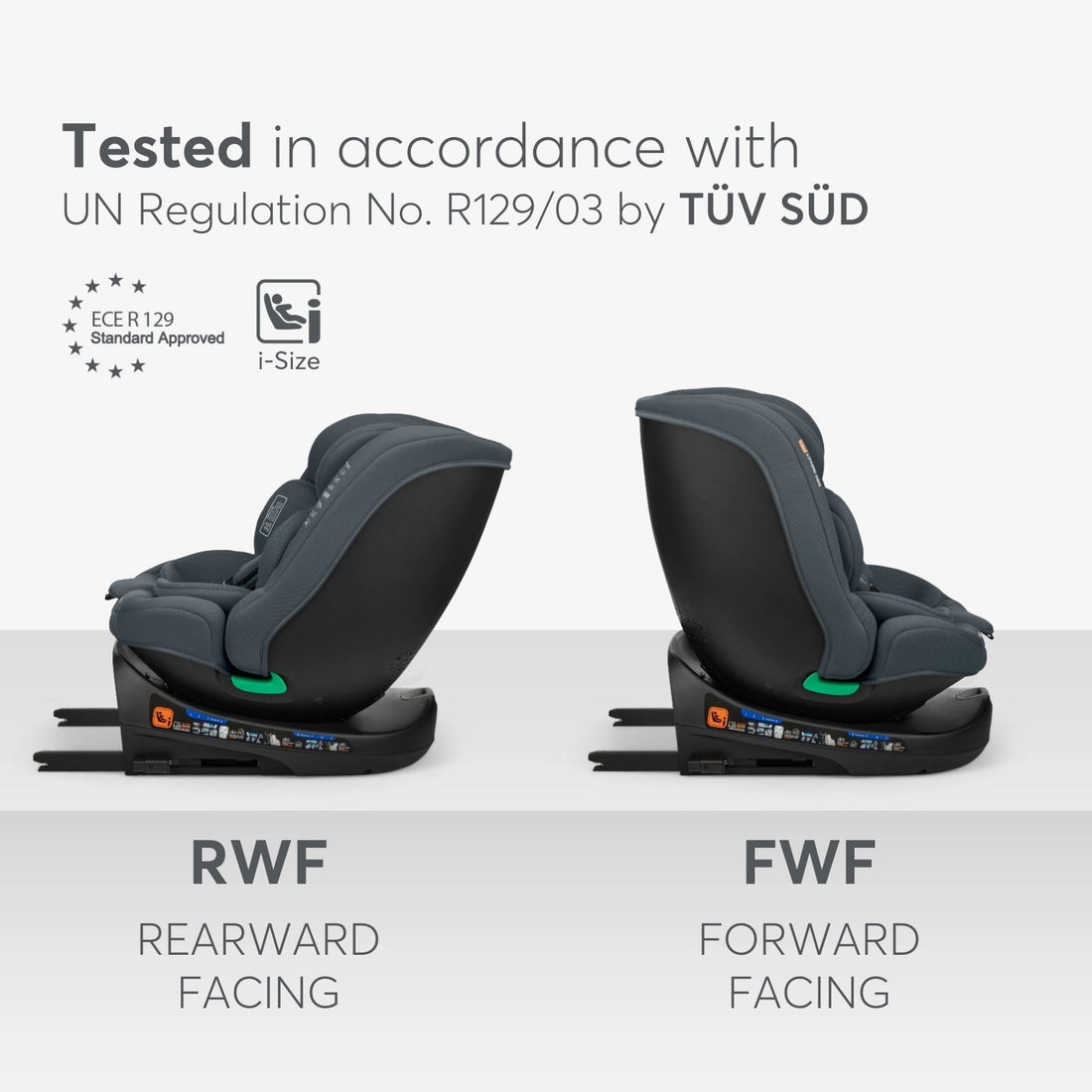 Kikkaboo I-Round Dark Grey Car Seat I-Size (40-150 Cm) Group 0123 USA, Lebanon