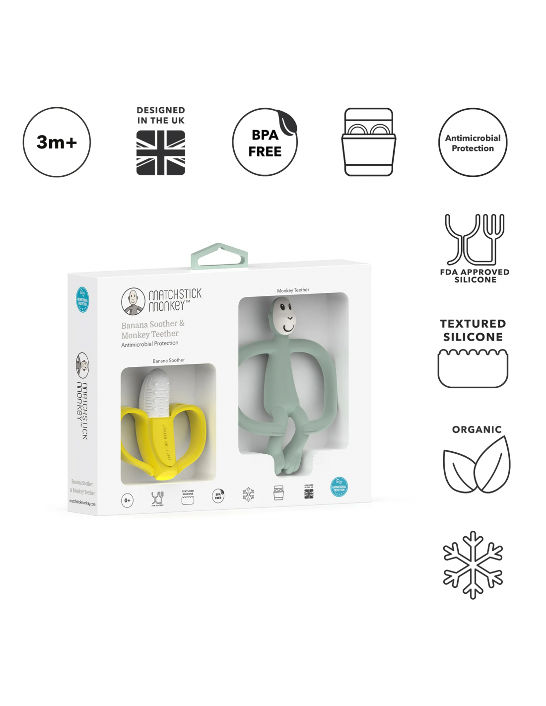 Matchstick Monkey Banana & Monkey Teeth Gift Set | Prenatal, Babies, Nusring, Cybex, Avent Teether