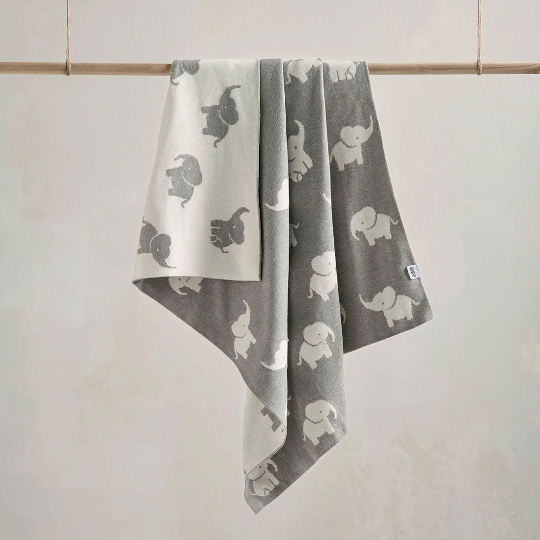 Mamas & Papas Welcome To The World Knitted Elephant Blanket - Grey | Prenatal, Babies, Nusring, Cybex, Avent Blanket