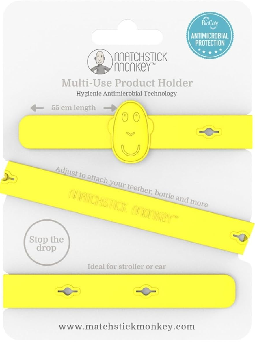 Matchstick Monkey Antimicrobial Silicone Multi-Use Product Holder Strap For Teether | Prenatal, Babies, Nusring, Cybex, Avent Teether