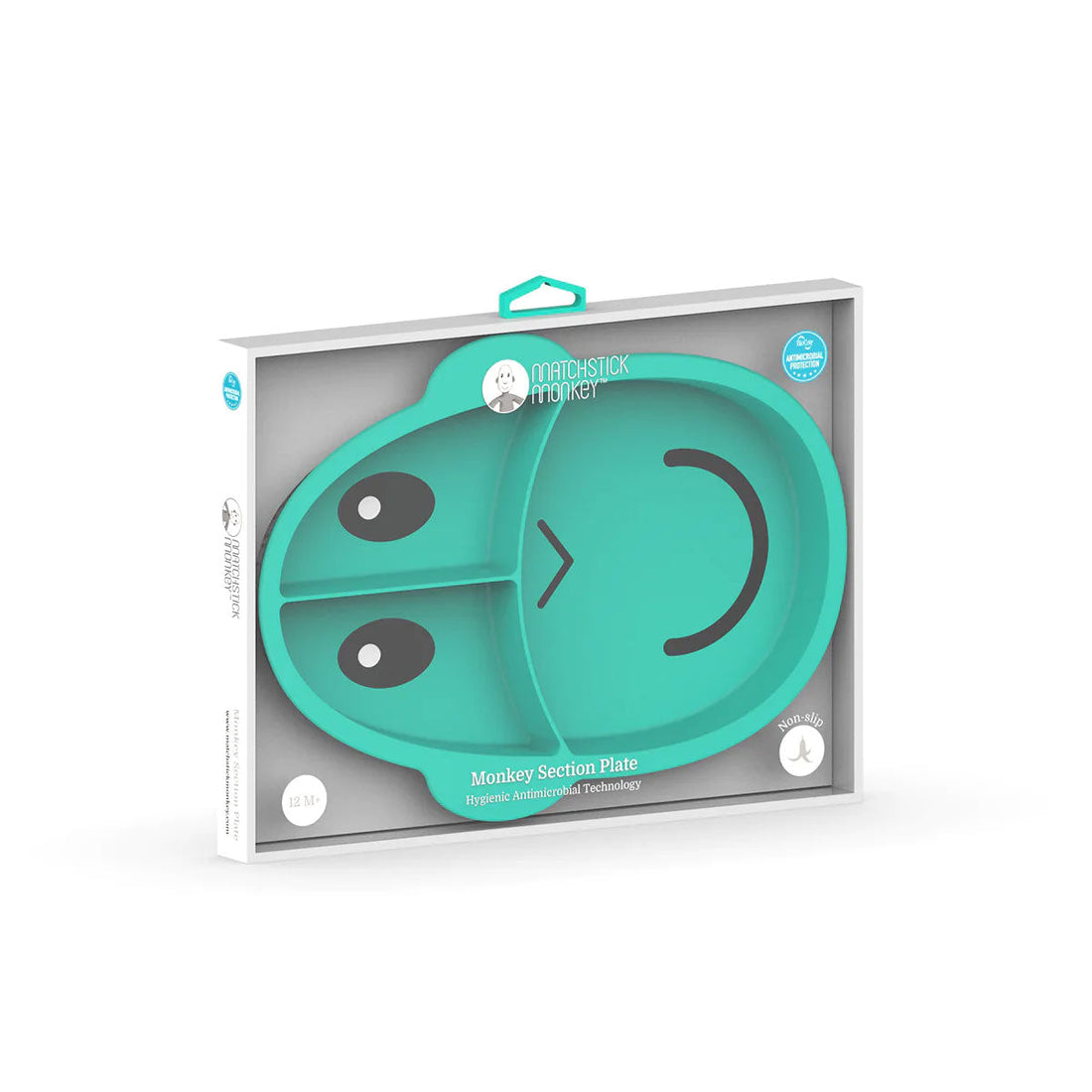 Matchstick Monkey Learning To Eat Plate With Silicone Divider | Prenatal, Babies, Nusring, Cybex, Avent Plate