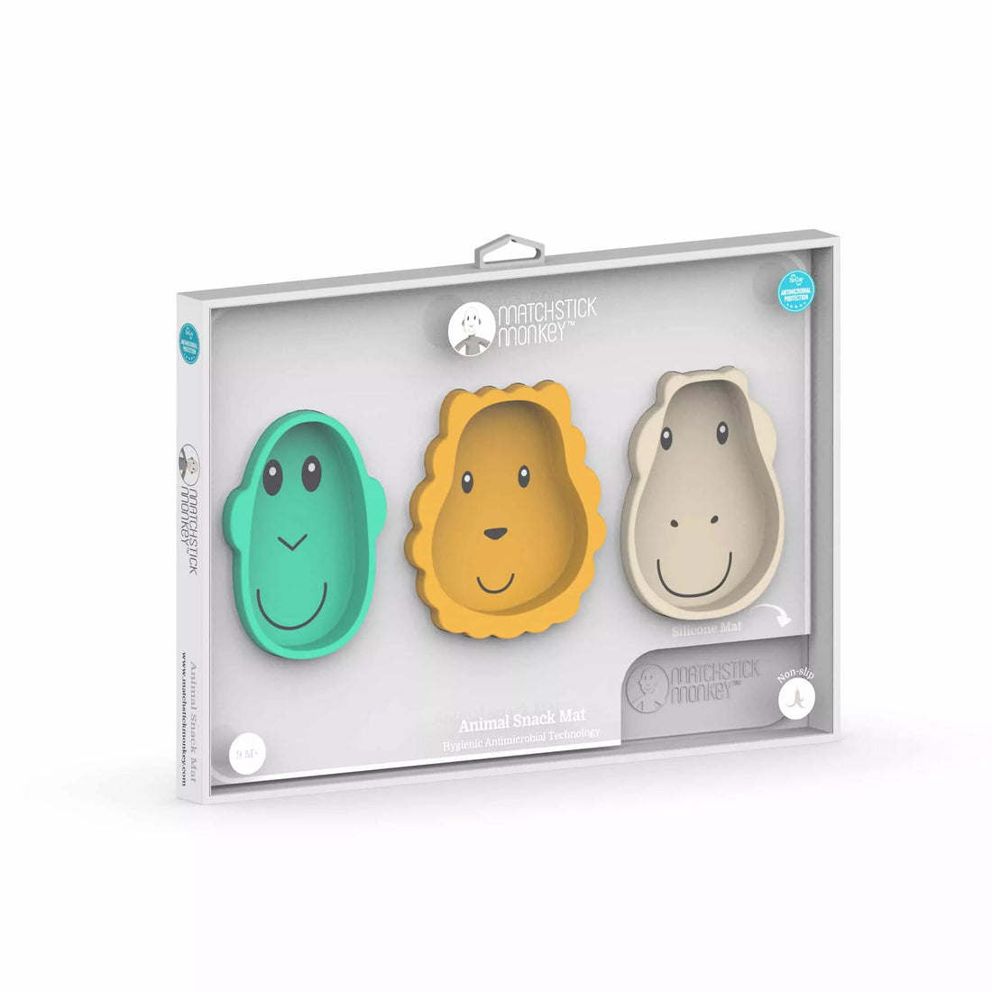 Matchstick Monkey Dinner Set Animal Snack Mat Cool Grey Pack of 4 | Prenatal, Babies, Nusring, Cybex, Avent Feeding Set