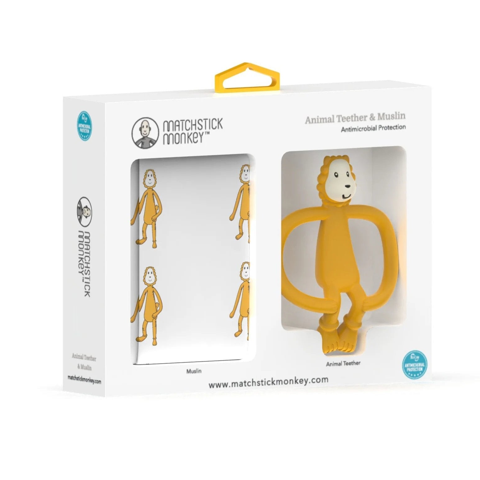 Matchstick Monkey Animal Teether & Muslin Lion Gift Set | Prenatal, Babies, Nusring, Cybex, Avent Teether