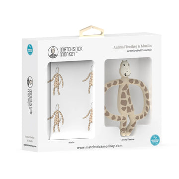Matchstick Monkey Animal Teether & Muslin Giraffe Gift Set | Prenatal, Babies, Nusring, Cybex, Avent Teether