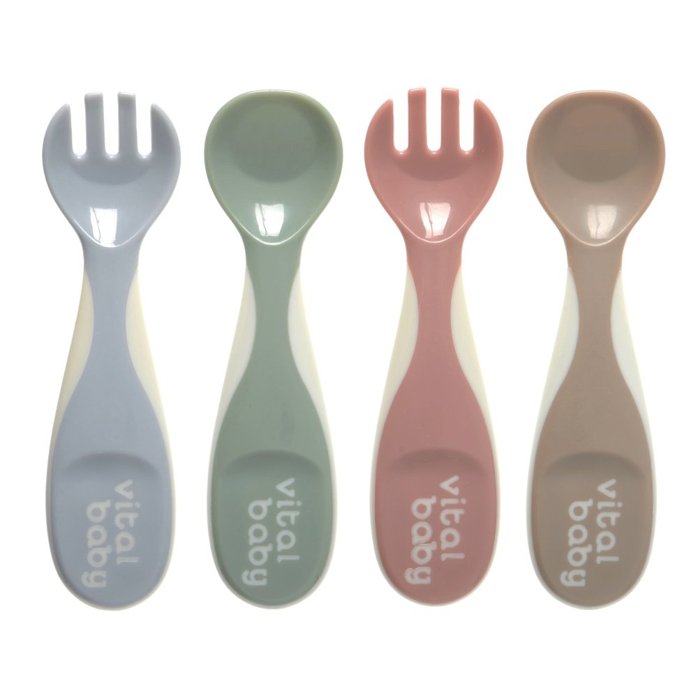 Vital Baby Nourish Chunky Cutlery Pack of 4 - Natural | Prenatal, Babies, Nusring, Cybex, Avent Spoon