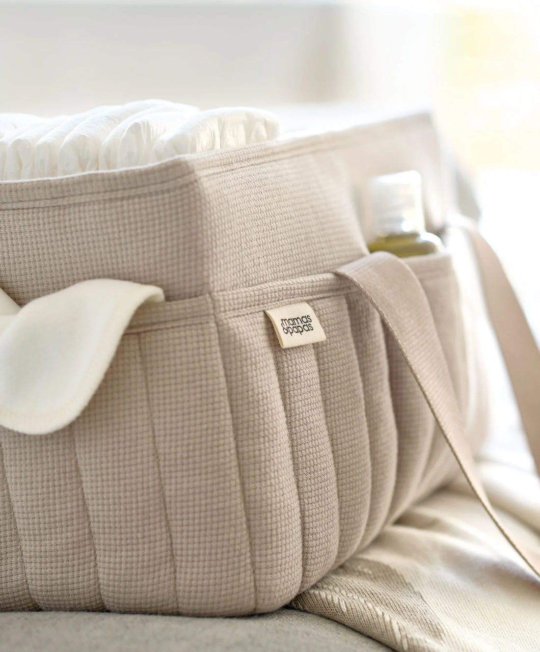 Mamas & Papas Nappy Caddy - Cashmere Waffle Caddy