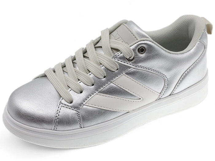 Beppi Youth casual shoe in synthetic leather Silver Casual Shoe