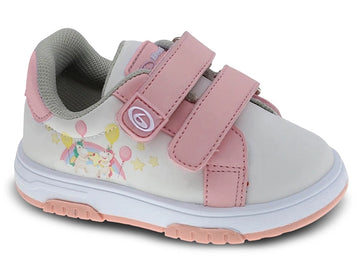 Baby Pink Leather Casual Shoe With Unicorns