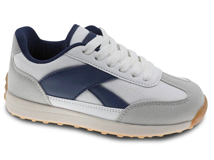 Beppi Casual shoe in synthetic leather and nylon White Navy Casual Shoe