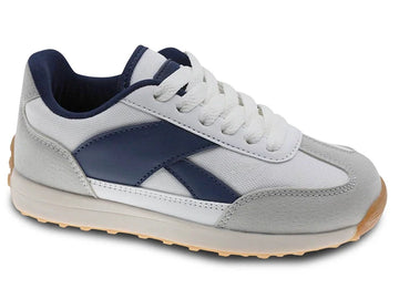 Beppi Casual shoe in synthetic leather and nylon White Navy Casual Shoe
