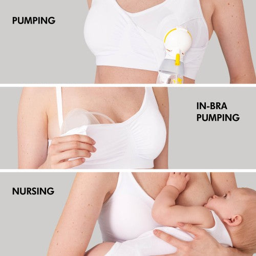 Medela 3-in-1 Nursing & Pumping Bra White - Small | Prenatal, Babies, Nusring, Cybex, Avent Nursing Bras