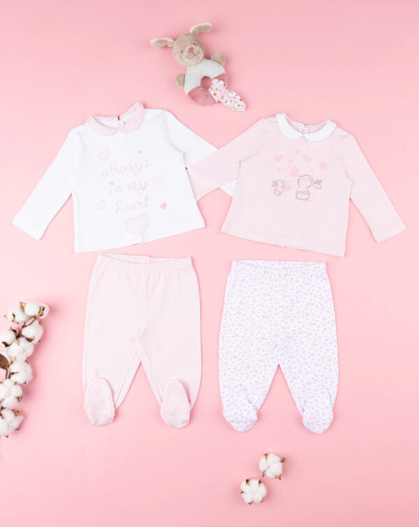 Prenatal Pack of 2 Complete Sets with Shirt and Leggings - Pink & White | Prenatal, Babies, Nusring, Cybex, Avent Legging