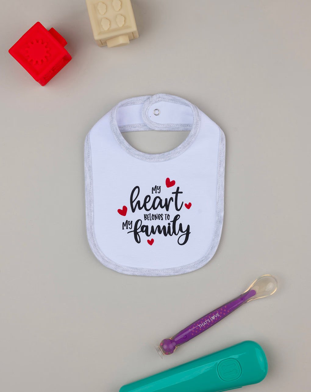 Prenatal Unisex - Grey Family Bib - White | Prenatal, Babies, Nusring, Cybex, Avent Bib