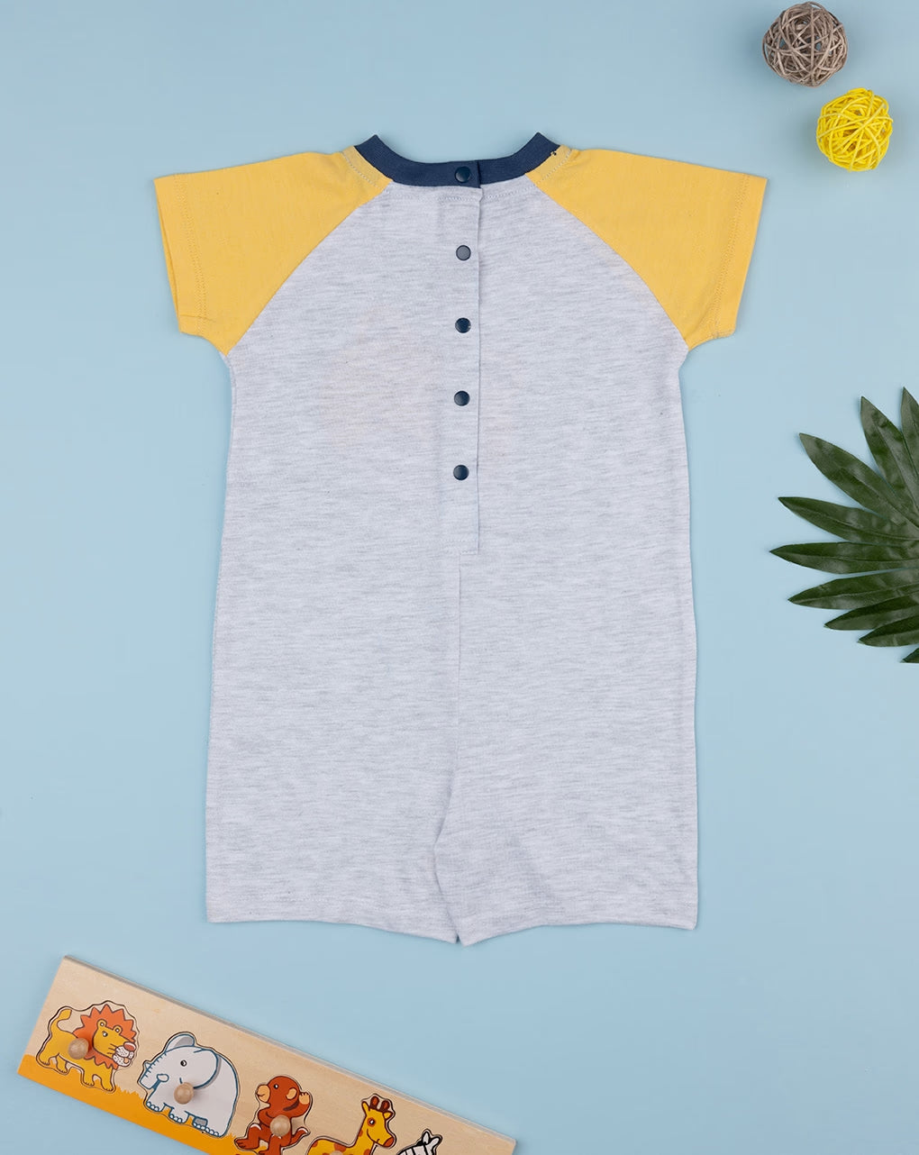 Prenatal Baby's short grey printed pyjamas "Tiger" Pyjama