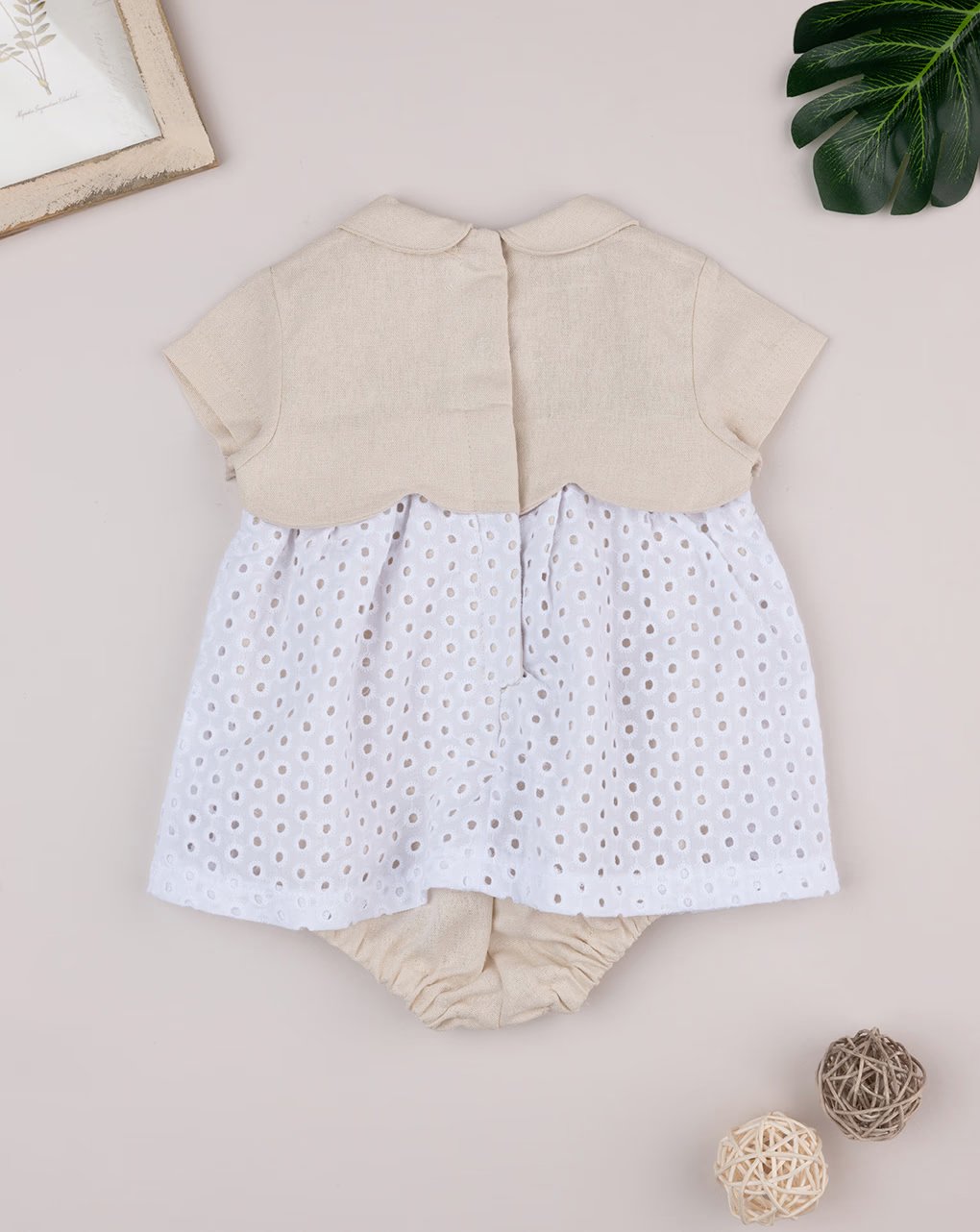 Prenatal Two-Tone Dress For Girls - White,Beige, & Sangallo | Prenatal, Babies, Nusring, Cybex, Avent Dress