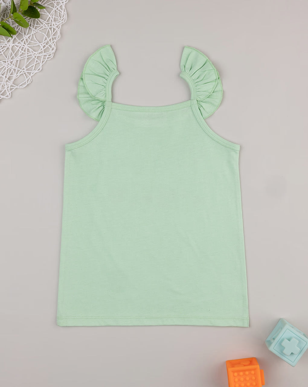 Prenatal Green summer tank top for girls with frill T-shirt