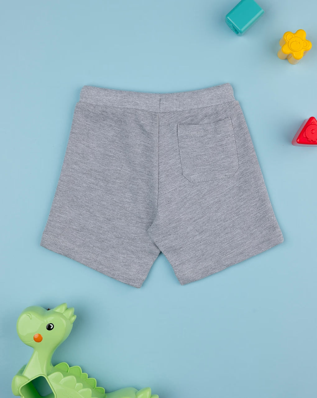 Prenatal Baby shorts grey Dino blue stripe Short