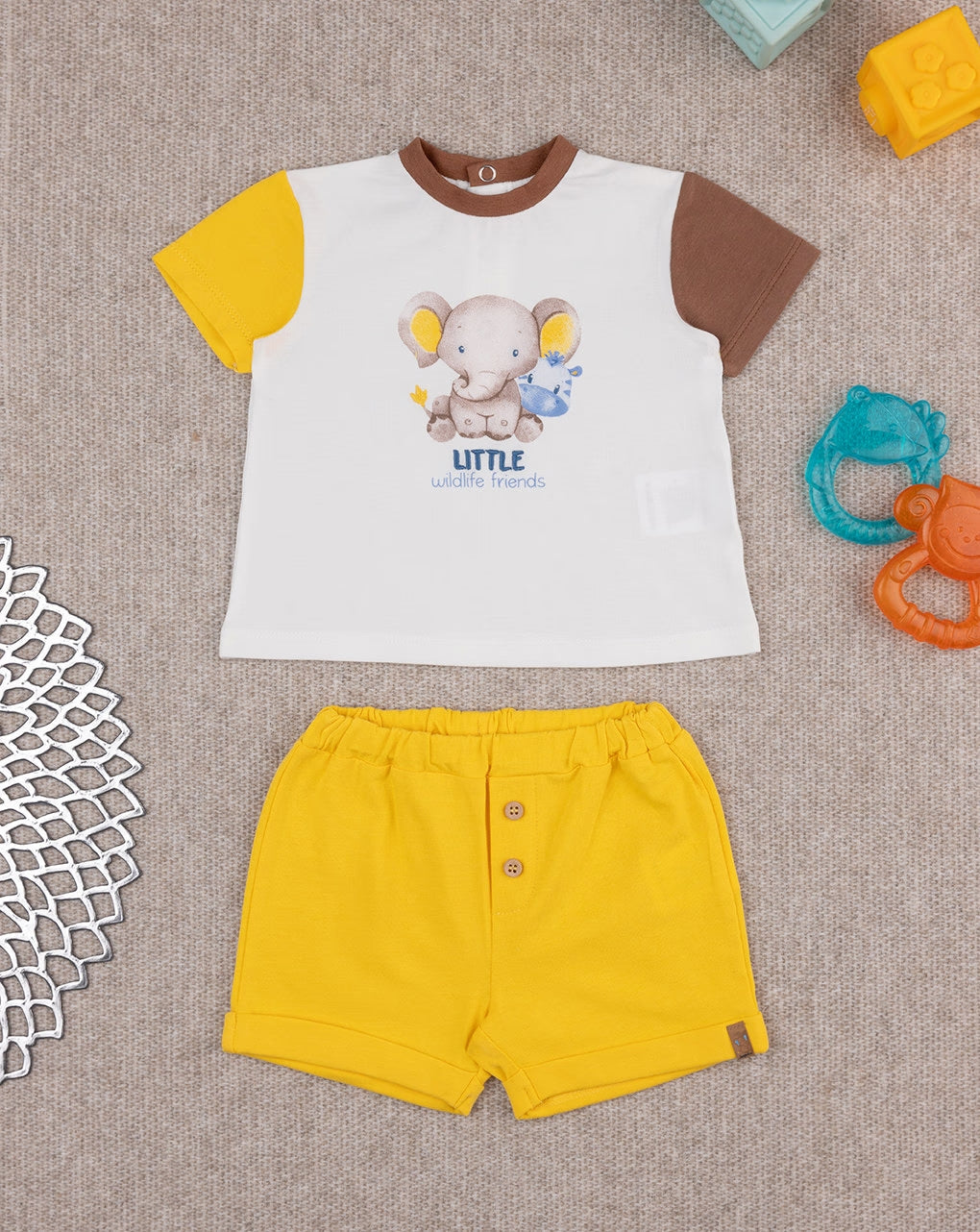 Prenatal Yellow elephant baby set Outfit Set