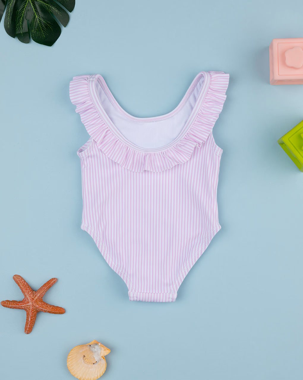 Prenatal Pink striped one-piece swimsuit for girls One Piece