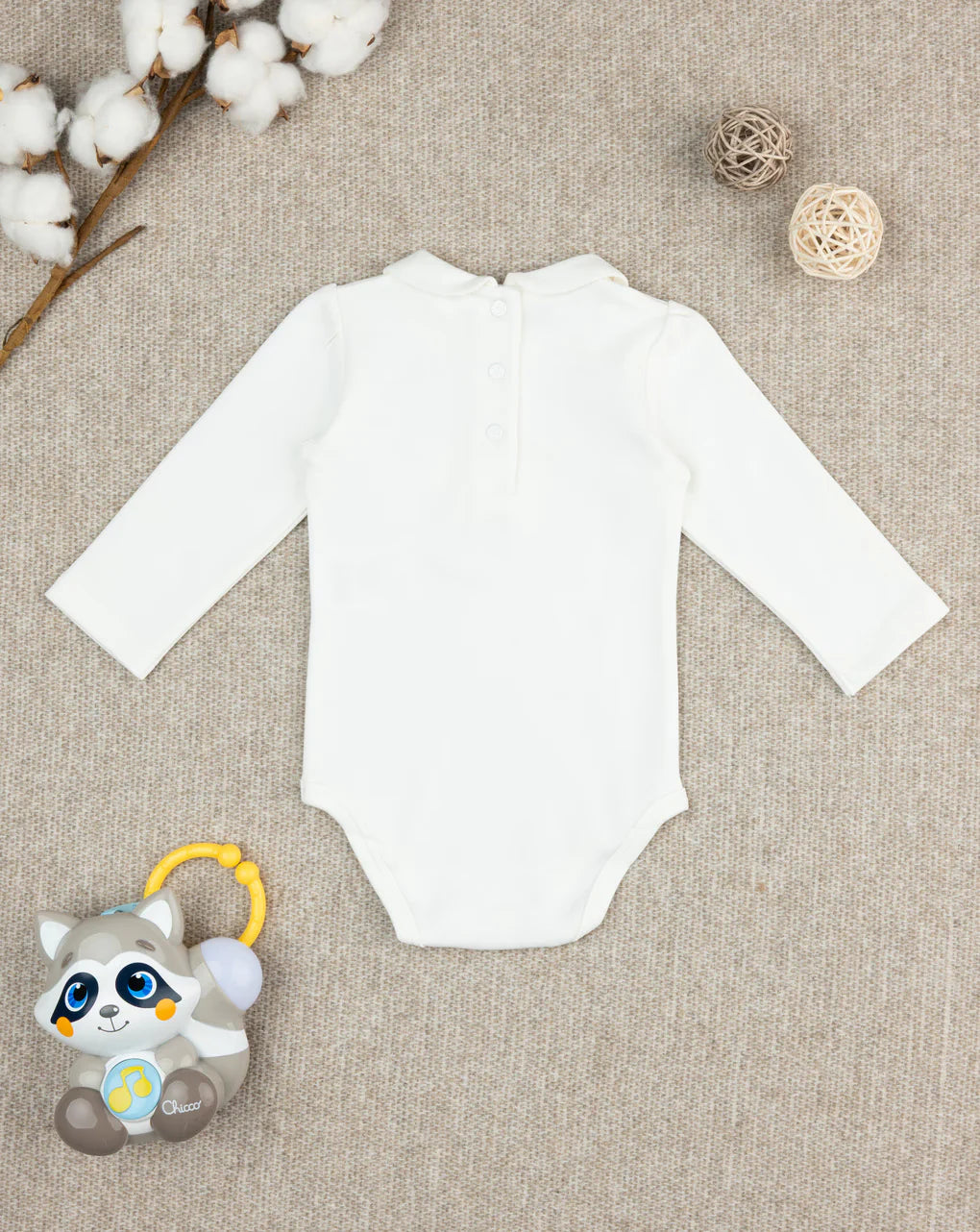 Prenatal White printed long-sleeved bodysuit for girls Bodysuit