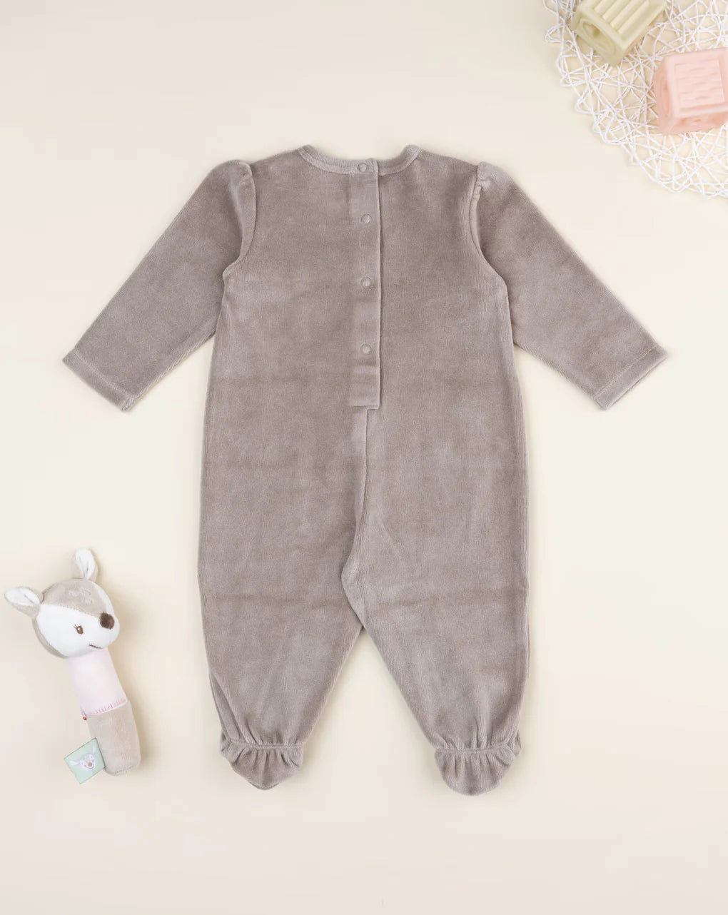 Prenatal Brown baby girl's onesie with teddy bears Overall