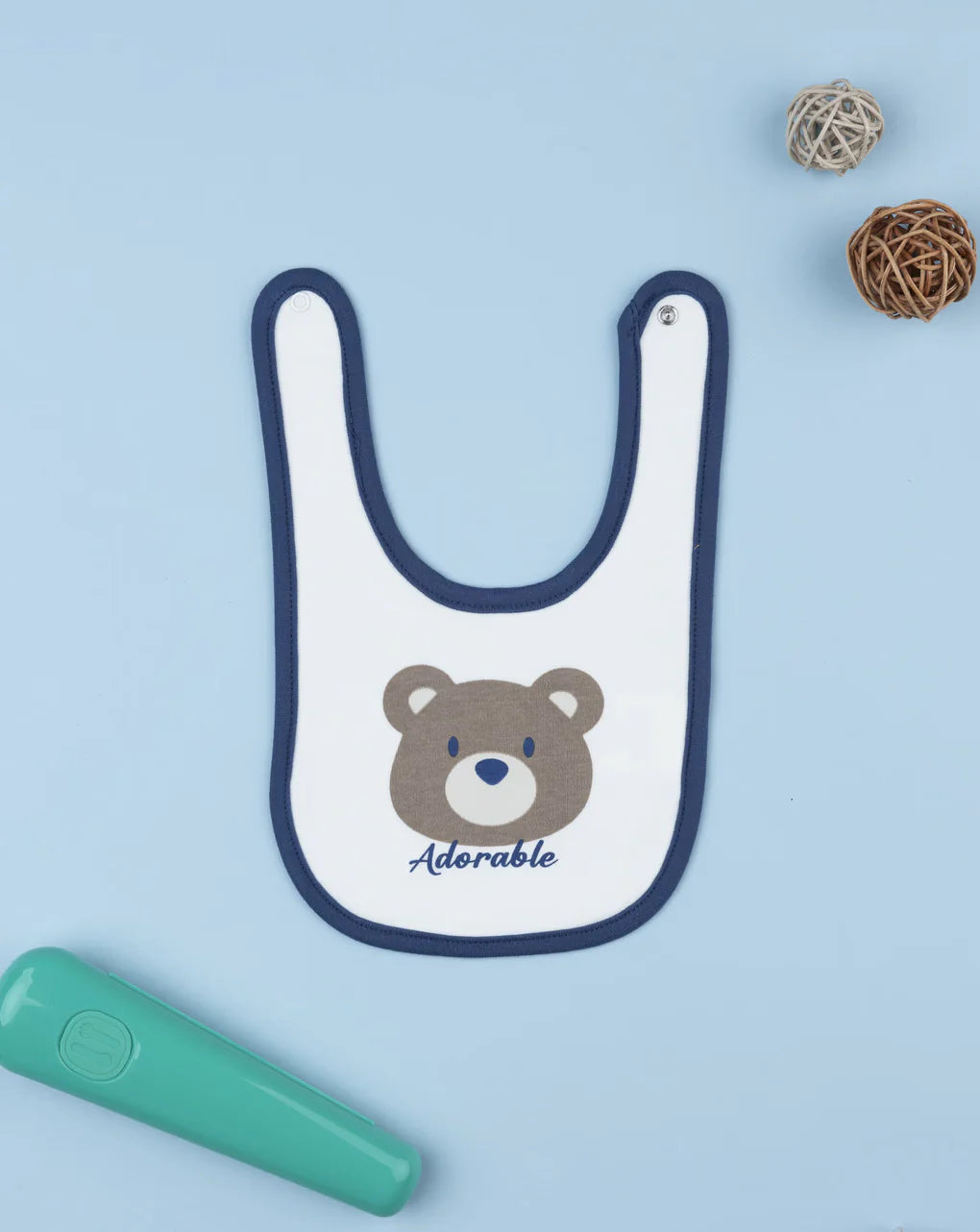Prenatal Blue teddy bear baby bib Bib