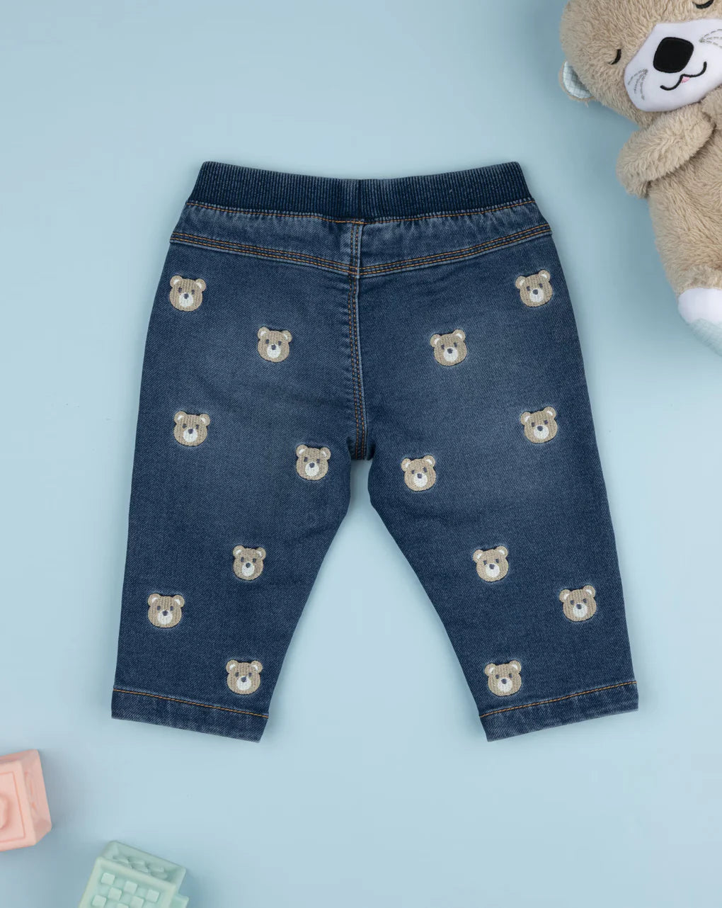 Prenatal Blue denim trousers for children with embroidery Trouser