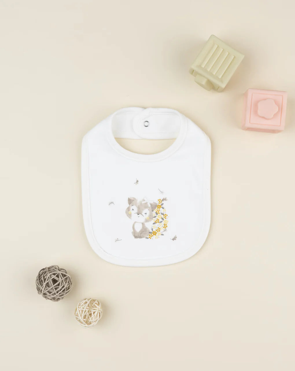 Prenatal Cream printed baby bib Bib