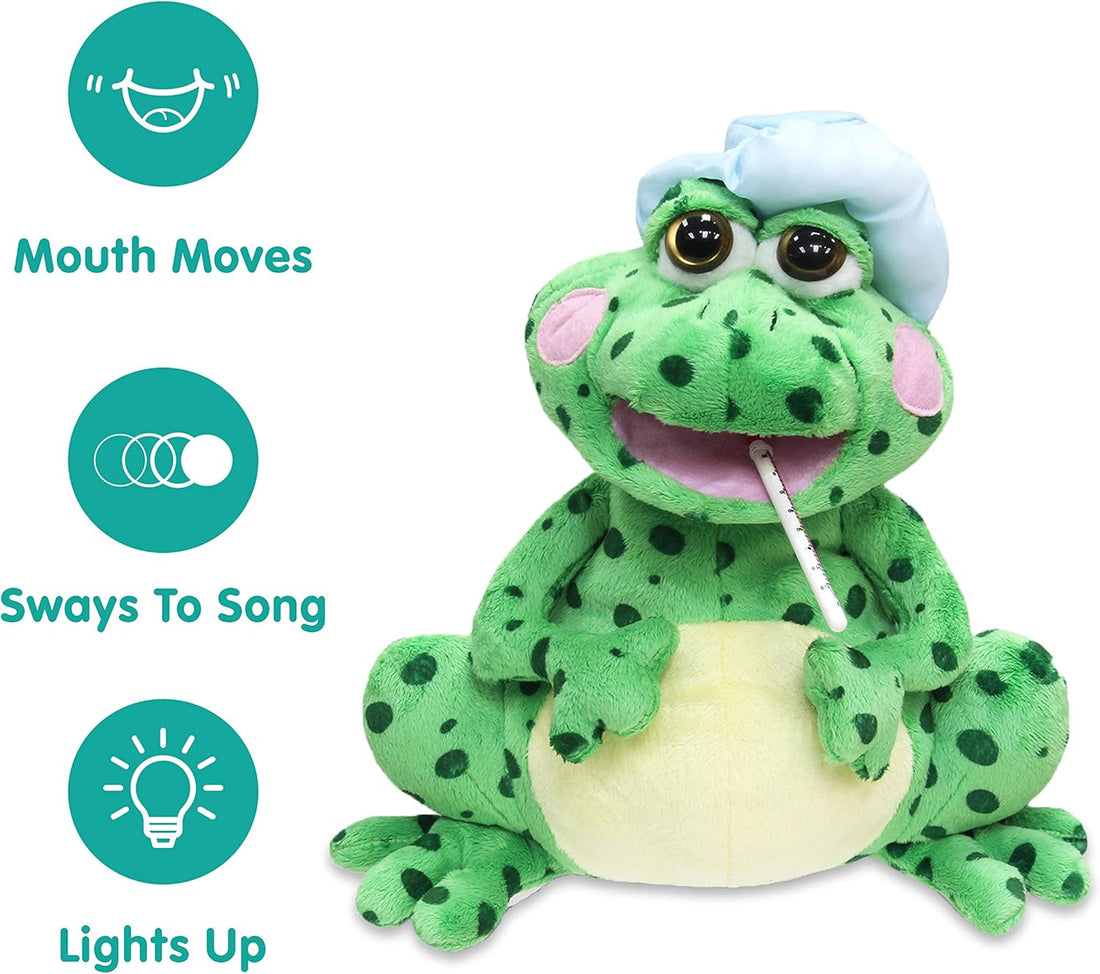 Cuddlebarn Fever Frog 12 Tall Animated Singing Plush with Light Up Cheeks | Prenatal, Babies, Nusring, Cybex, Avent Plush & Soft Toy