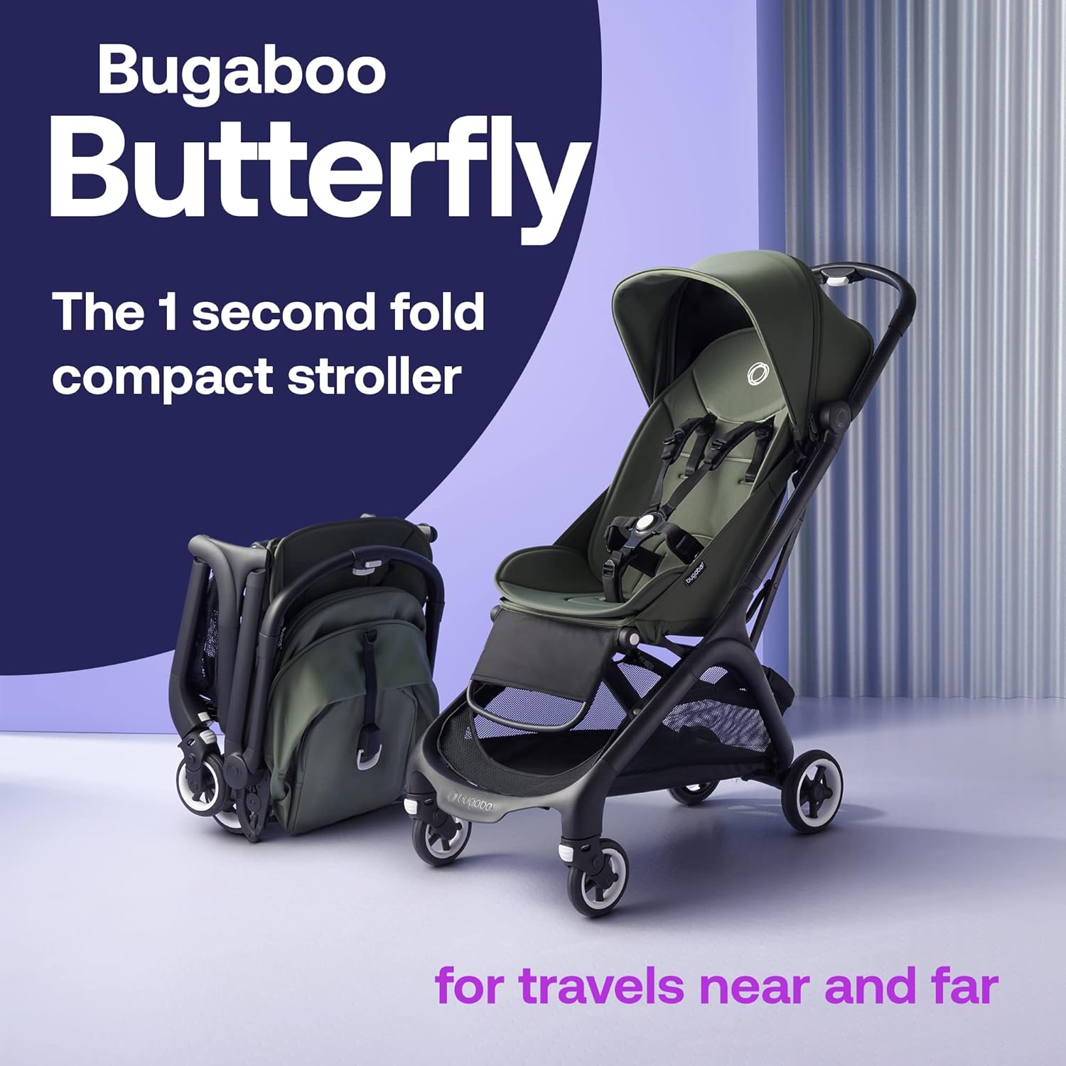 Bugaboo Butterfly 1 Second Fold Ultra Compact Stroller - Olive | Prenatal, Babies, Nusring, Cybex, Avent Stroller