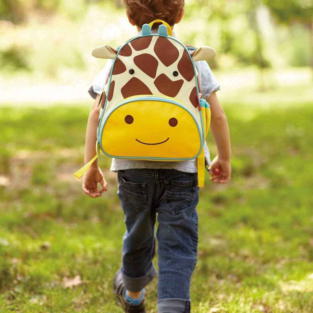 Giraffa Blue Backpack With Yellow
