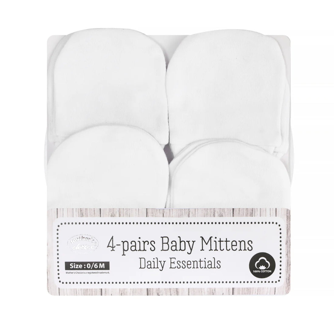 Mother's Choice Pack of 4 White Mittens | Prenatal, Babies, Nusring, Cybex, Avent Mitten