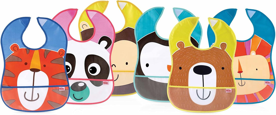 Nuby Waterproof Animals Nylon Bibs - Assorted | Prenatal, Babies, Nusring, Cybex, Avent Bib