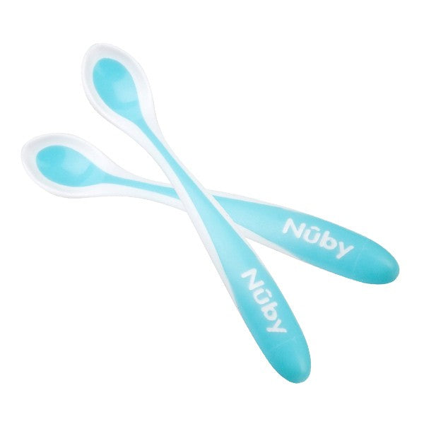 Nuby Patented Hot Safe Spoon 3m+ Pack of 2 | Prenatal, Babies, Nusring, Cybex, Avent Spoon