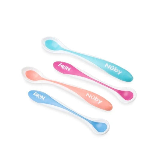 Nuby Patented hot safe spoon - Pack of 4 - Assorted | Prenatal, Babies, Nusring, Cybex, Avent Spoon