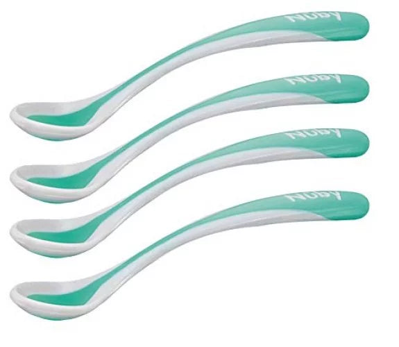 Nuby Patented hot safe spoon - Pack of 4 - Assorted | Prenatal, Babies, Nusring, Cybex, Avent Spoon