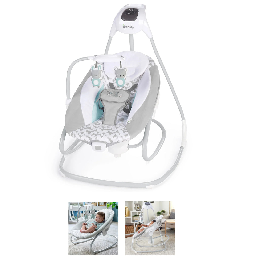 Ingenuity 2-in-1 Multi-Direction Compact Vibrating Baby Swing & Rocker Swing