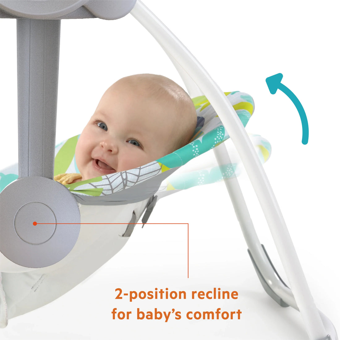 Bright Starts Rainforest Vibes 6-Speed Portable Automatic Baby Swing with Toy Bar - Rainforest Vibes
