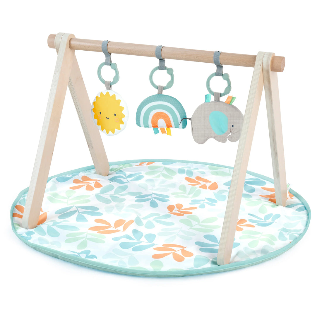 Ingenuity Sun Valley Wooden Toy Arch & Baby Play Mat Play Gym