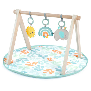 Ingenuity Sun Valley Wooden Toy Arch & Baby Play Mat Play Gym
