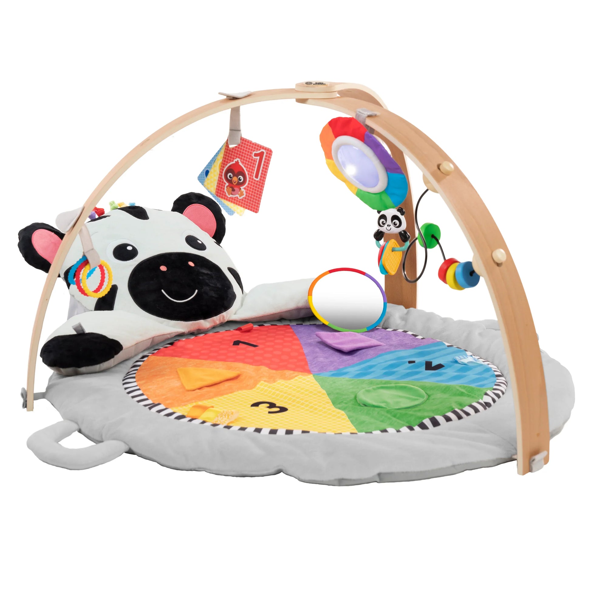 Baby Einstein Zen's Activity Milestones Plush Gym, with Wooden Bar, Infant to Toddler Play Gym