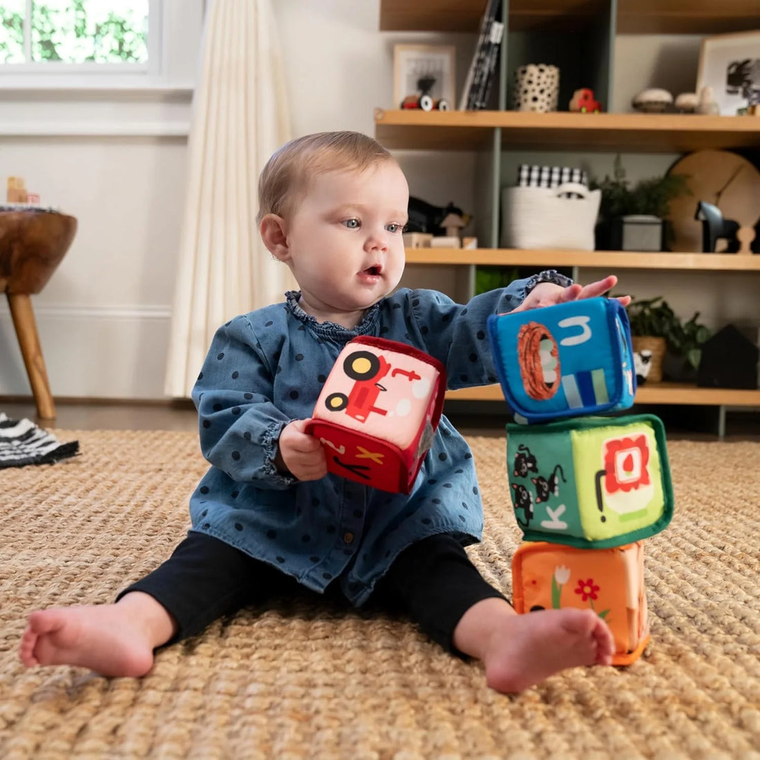Baby Einstein Alpha Stacks Soft Blocks, Multisensory and Lightweight, Ages 3m+ Sensory Toy