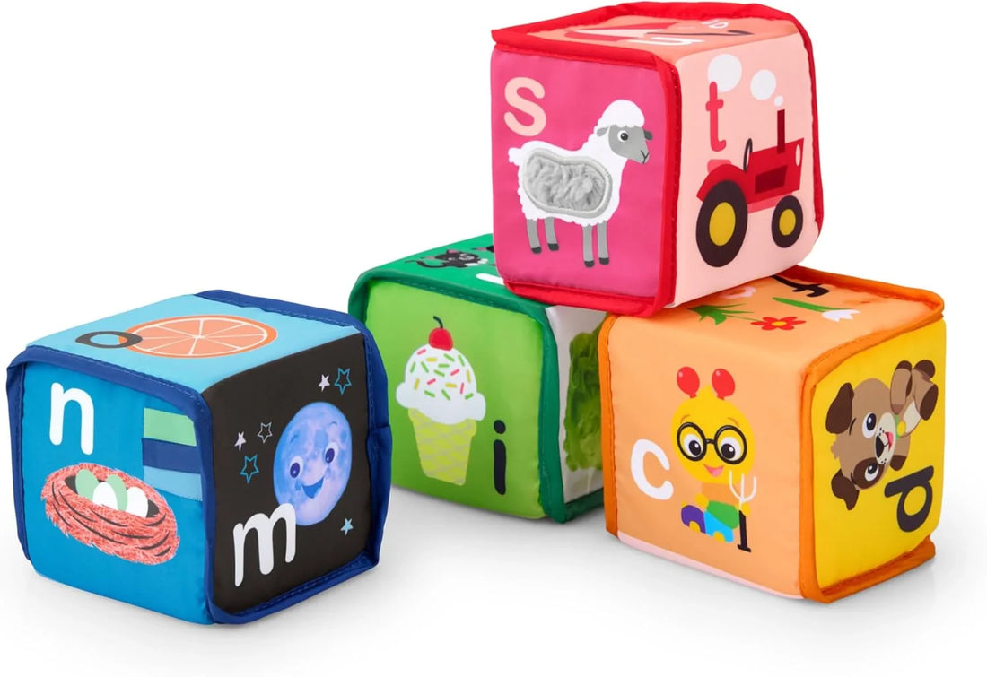 Baby Einstein Alpha Stacks Soft Blocks, Multisensory and Lightweight, Ages 3m+ Sensory Toy