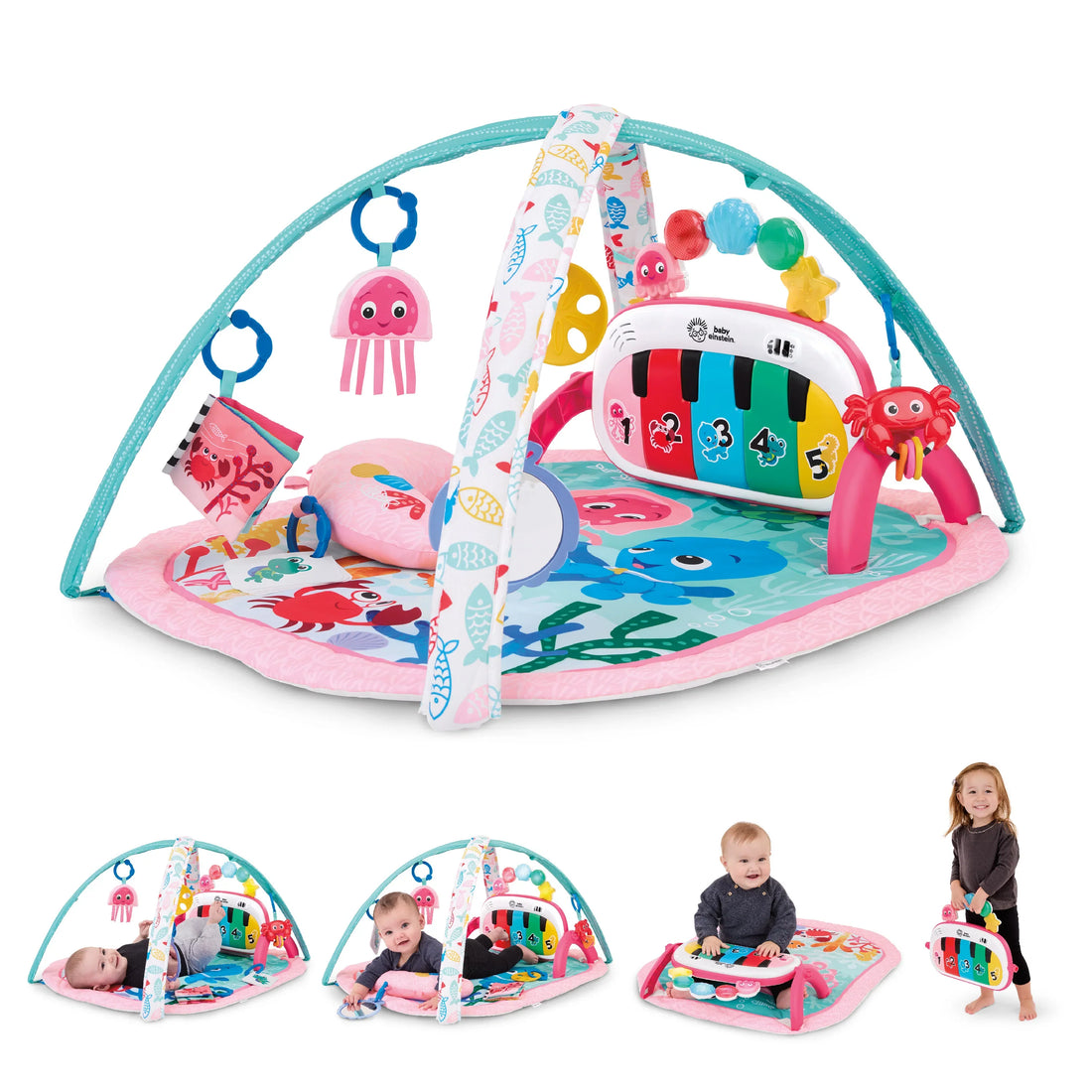 Baby Einstein 4-in-1 Kickin Tunes Jellyfish Jamboree Music & Language Discovery Gym Play Gym